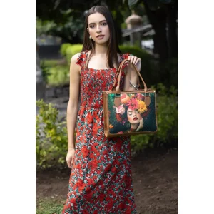 Bolsa Artesanal Mexicana de Yute Flora